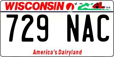 WI license plate 729NAC