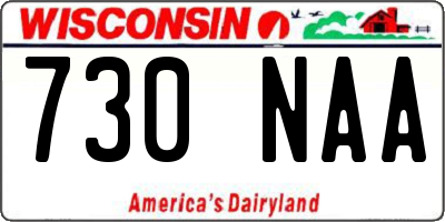 WI license plate 730NAA