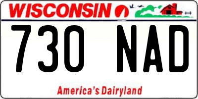 WI license plate 730NAD