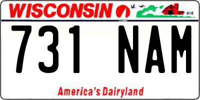 WI license plate 731NAM