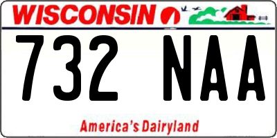 WI license plate 732NAA