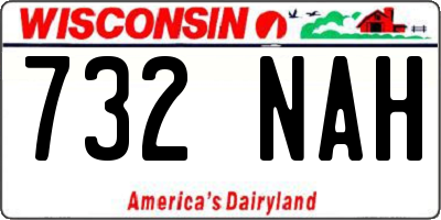 WI license plate 732NAH