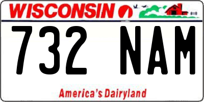 WI license plate 732NAM