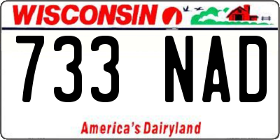 WI license plate 733NAD