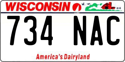 WI license plate 734NAC