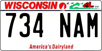 WI license plate 734NAM