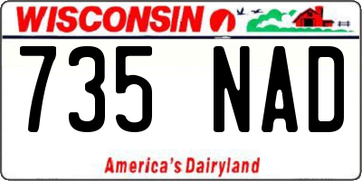 WI license plate 735NAD