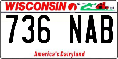 WI license plate 736NAB