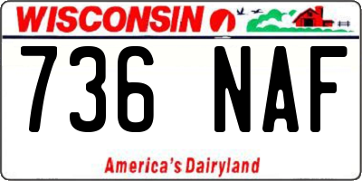 WI license plate 736NAF