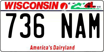WI license plate 736NAM