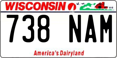 WI license plate 738NAM