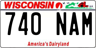 WI license plate 740NAM
