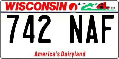 WI license plate 742NAF