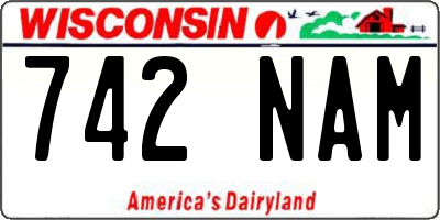 WI license plate 742NAM