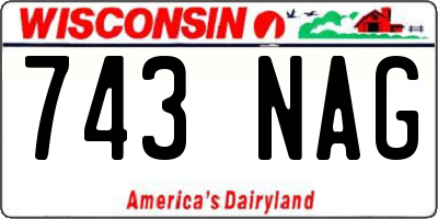 WI license plate 743NAG