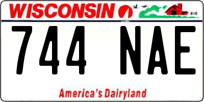 WI license plate 744NAE