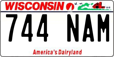 WI license plate 744NAM