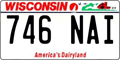 WI license plate 746NAI