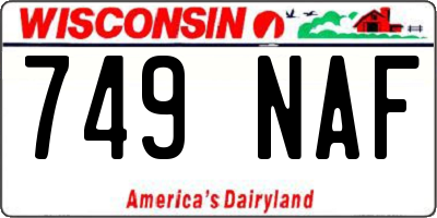 WI license plate 749NAF