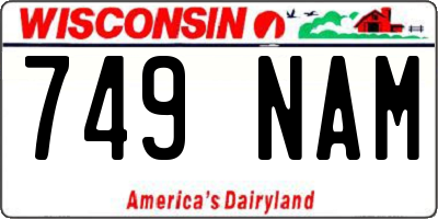 WI license plate 749NAM