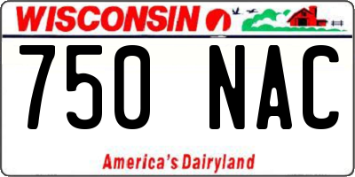 WI license plate 750NAC