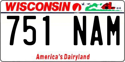WI license plate 751NAM