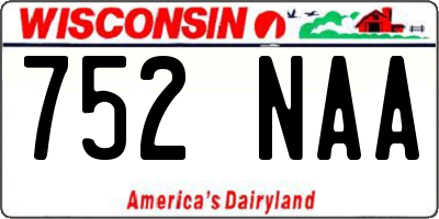 WI license plate 752NAA