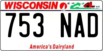 WI license plate 753NAD