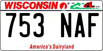 WI license plate 753NAF