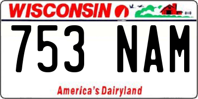 WI license plate 753NAM