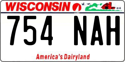 WI license plate 754NAH