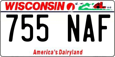 WI license plate 755NAF