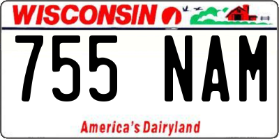 WI license plate 755NAM