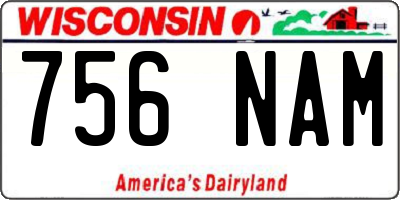 WI license plate 756NAM