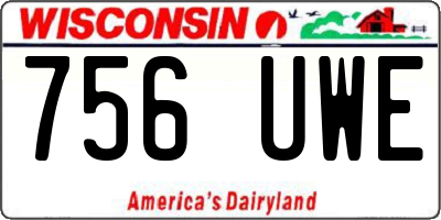 WI license plate 756UWE