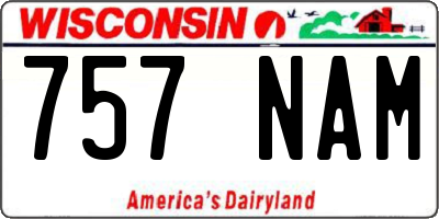 WI license plate 757NAM
