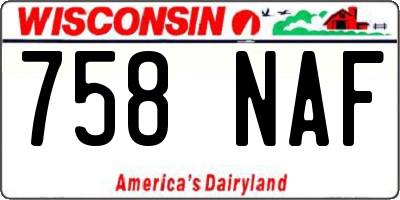 WI license plate 758NAF