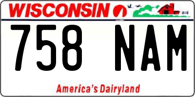 WI license plate 758NAM