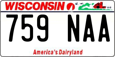 WI license plate 759NAA