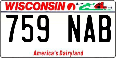WI license plate 759NAB