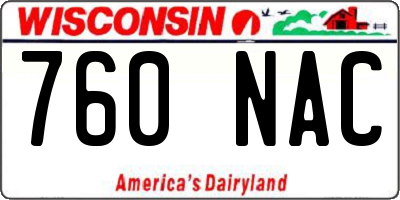WI license plate 760NAC