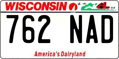 WI license plate 762NAD