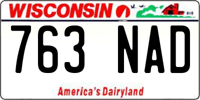 WI license plate 763NAD