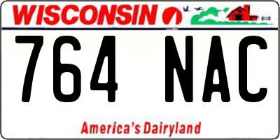WI license plate 764NAC