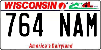 WI license plate 764NAM