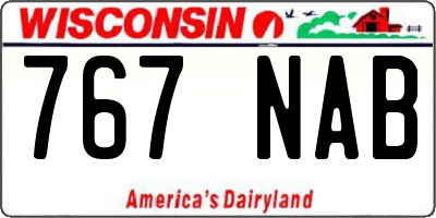 WI license plate 767NAB