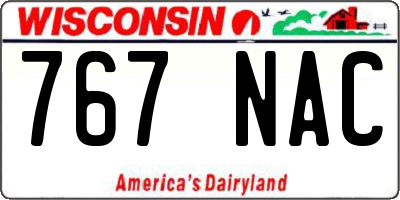 WI license plate 767NAC