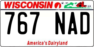 WI license plate 767NAD