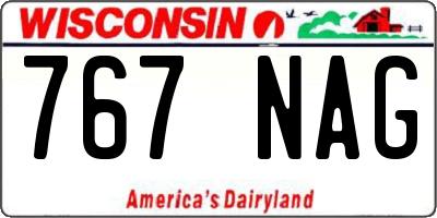 WI license plate 767NAG