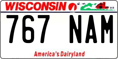 WI license plate 767NAM